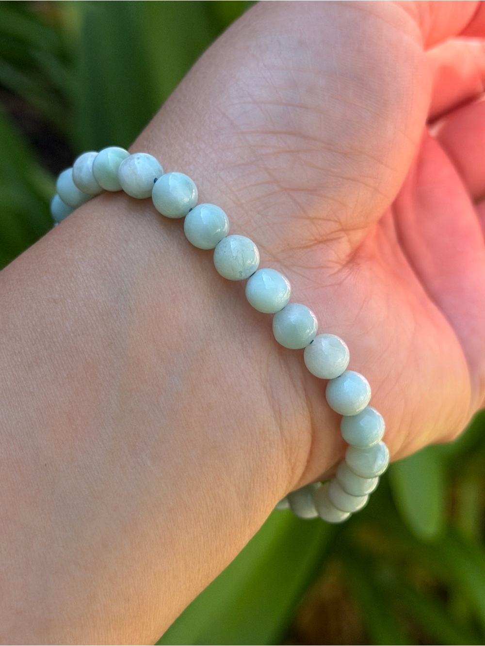 6.5mm Dainty Natrual Larimar Stretch Bracelet 2518 - Picture 8 of 8